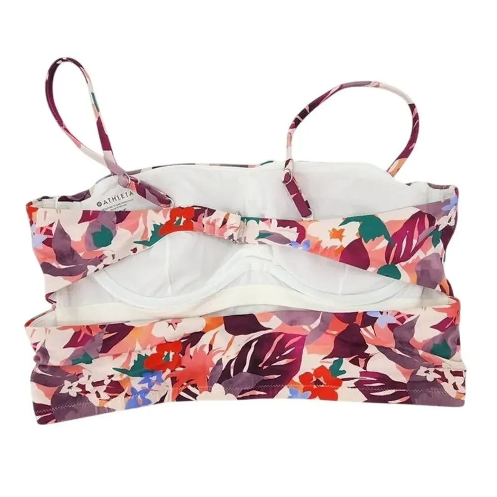 New NWOT Athleta Daybreak Tropic Floral Swim Bikini Top Tank‎ Size 40 B / C